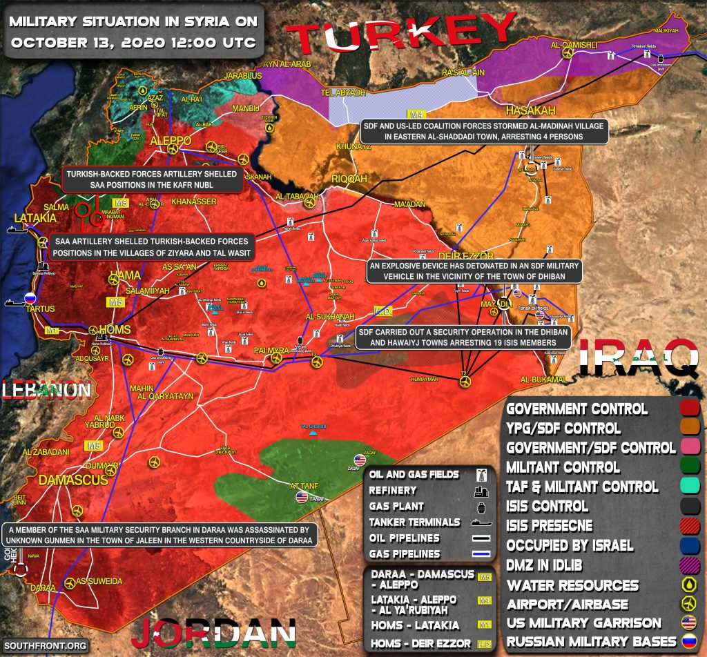 Military Situation In Syria On October 13, 2020 (Map Update)