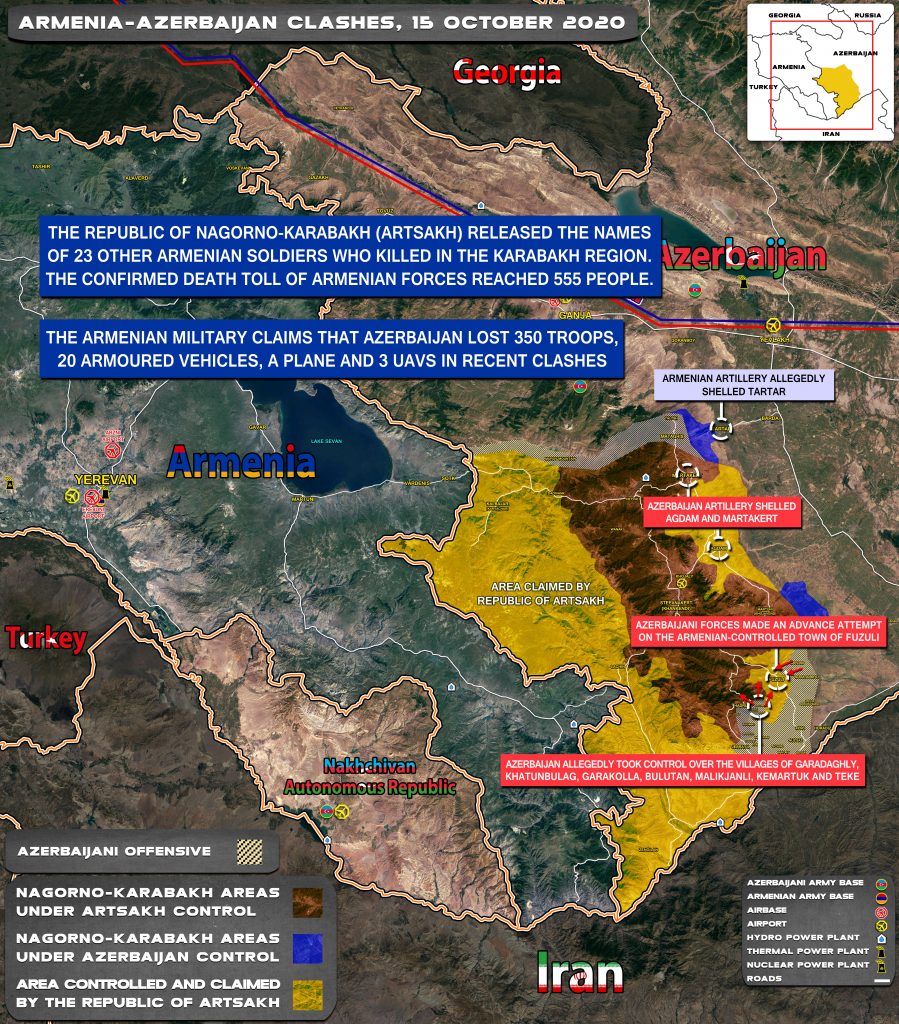 Map Update: Armenian-Azerbaijani War On October 15, 2020