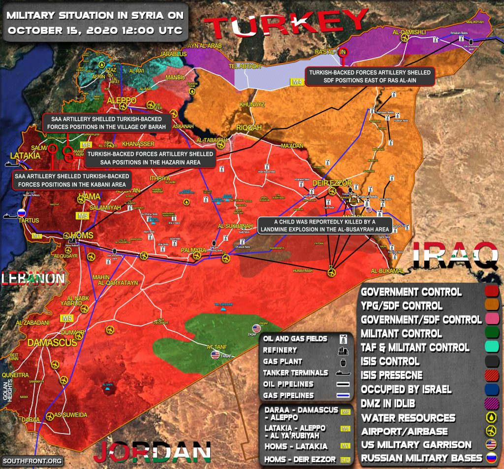 Military Situation In Syria On October 15, 2020 (Map Update)