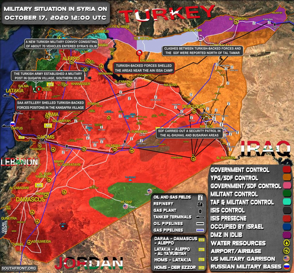 Military Situation In Syria On October 17, 2020 (Map Update)