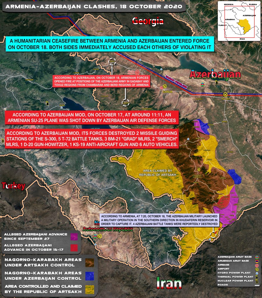 Azerbaijan Continues Its Advance On Armenian Positions In Karabah Despite Second Humanitarian Ceasefire (Map Update)