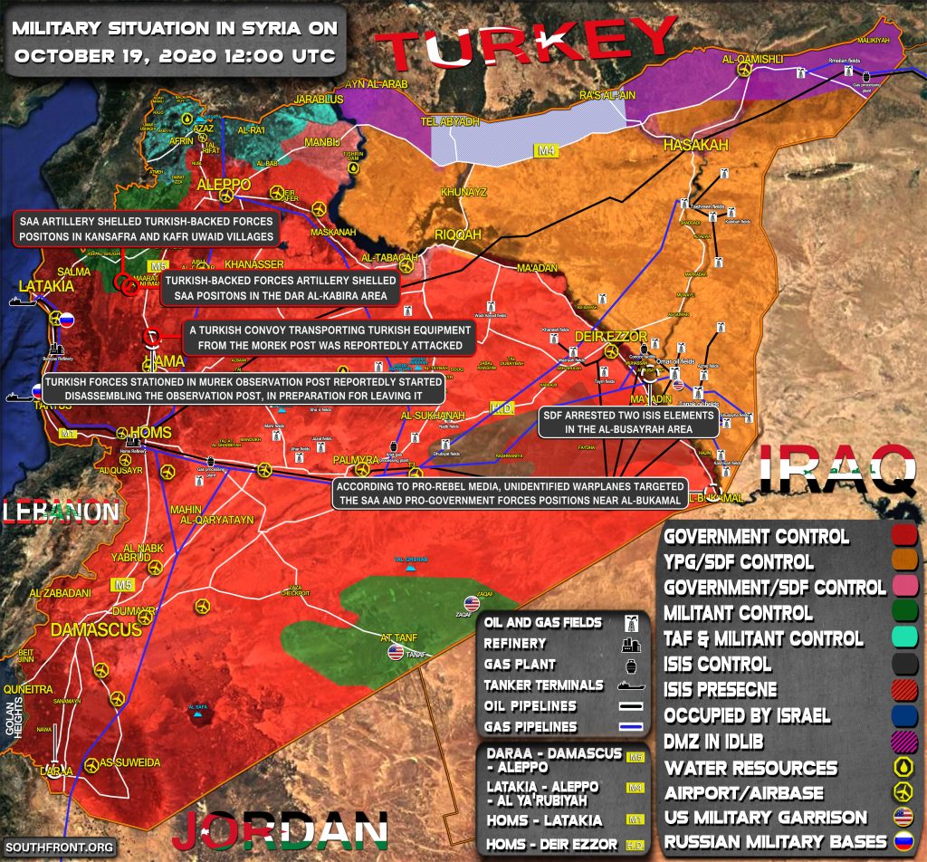 Military Situation In Syria On October 19, 2020 (Map Update)