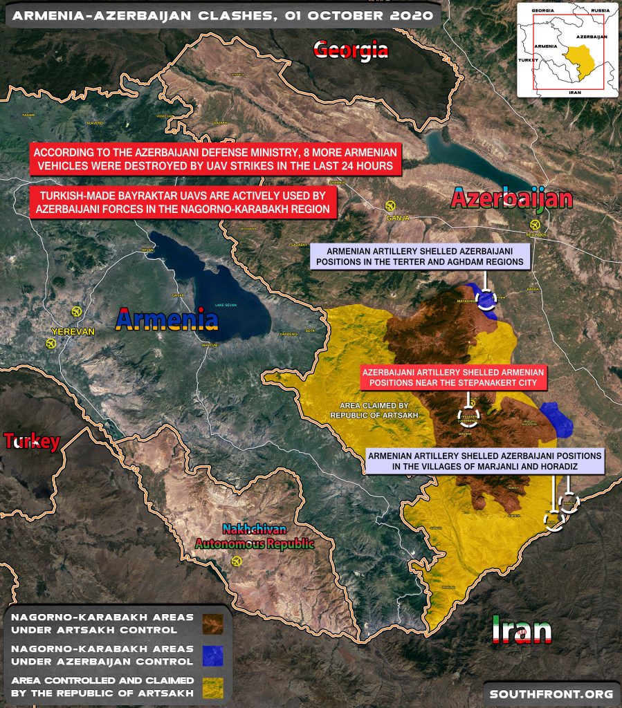 Military Situation In Nagorno-Karabakh On October 1, 2020 (Map Update)