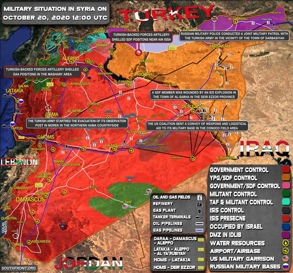 Military Situation In Syria On October 20, 2020 (Map Update)