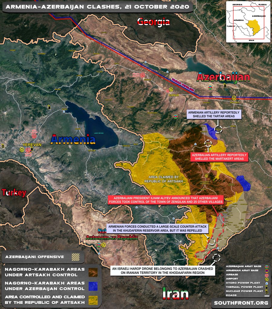 Military Situation In Nagorno-Karabakh Region On October 21, 2020 (Map Update)