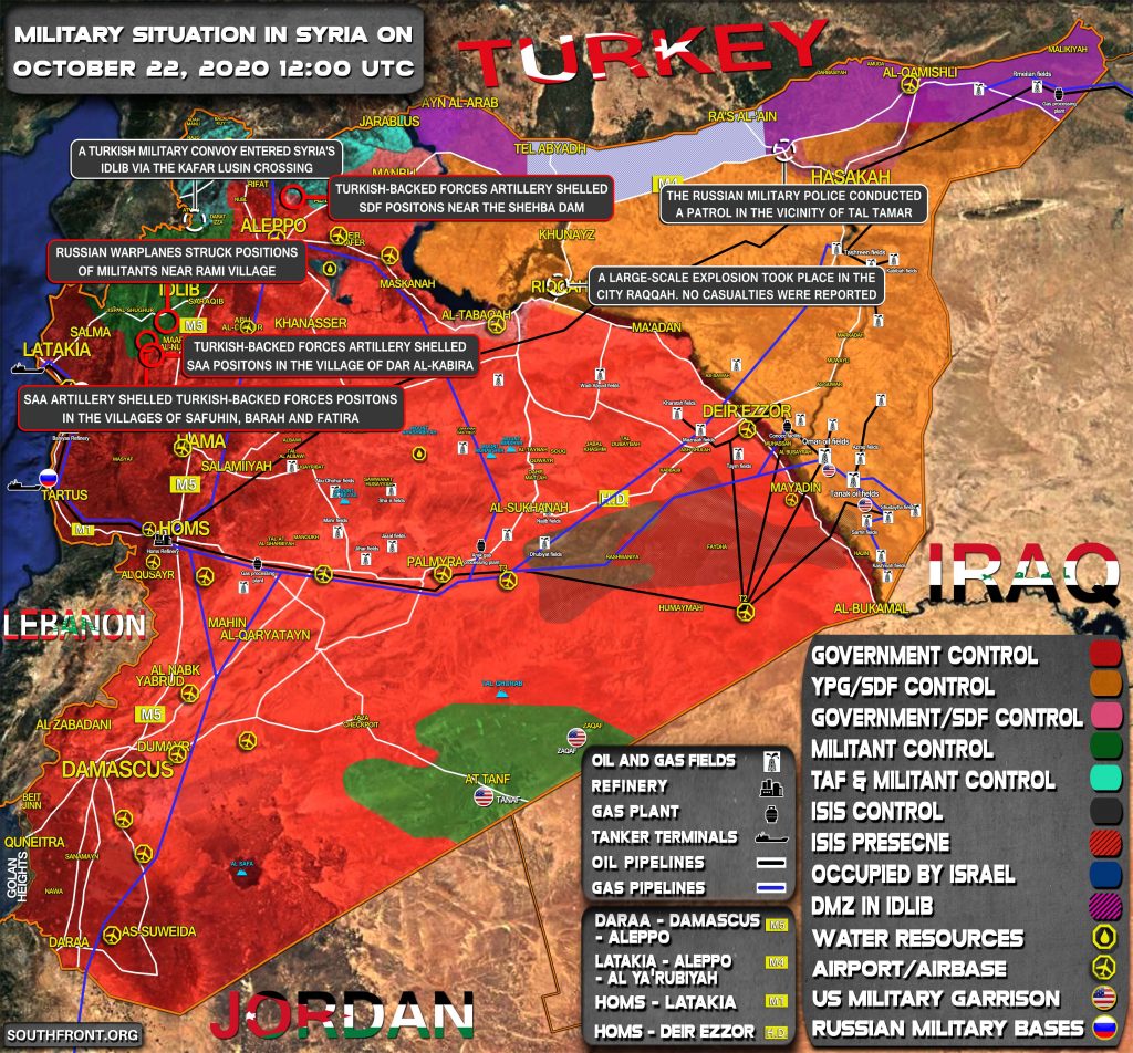 Military Situation In Syria On October 22, 2020 (Map Update)