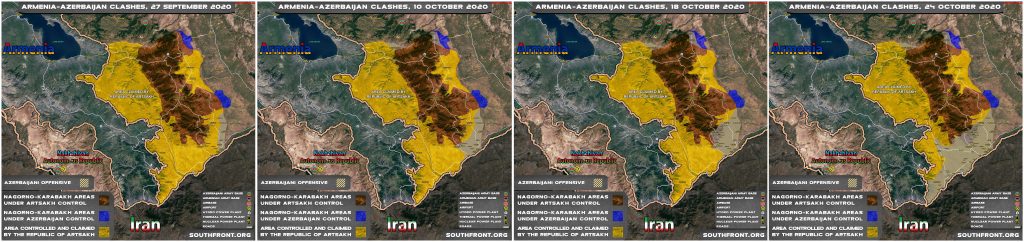 Map Comparison: Azerbaijani Gains In War With Armenia In Nagorno-Karabakh Region