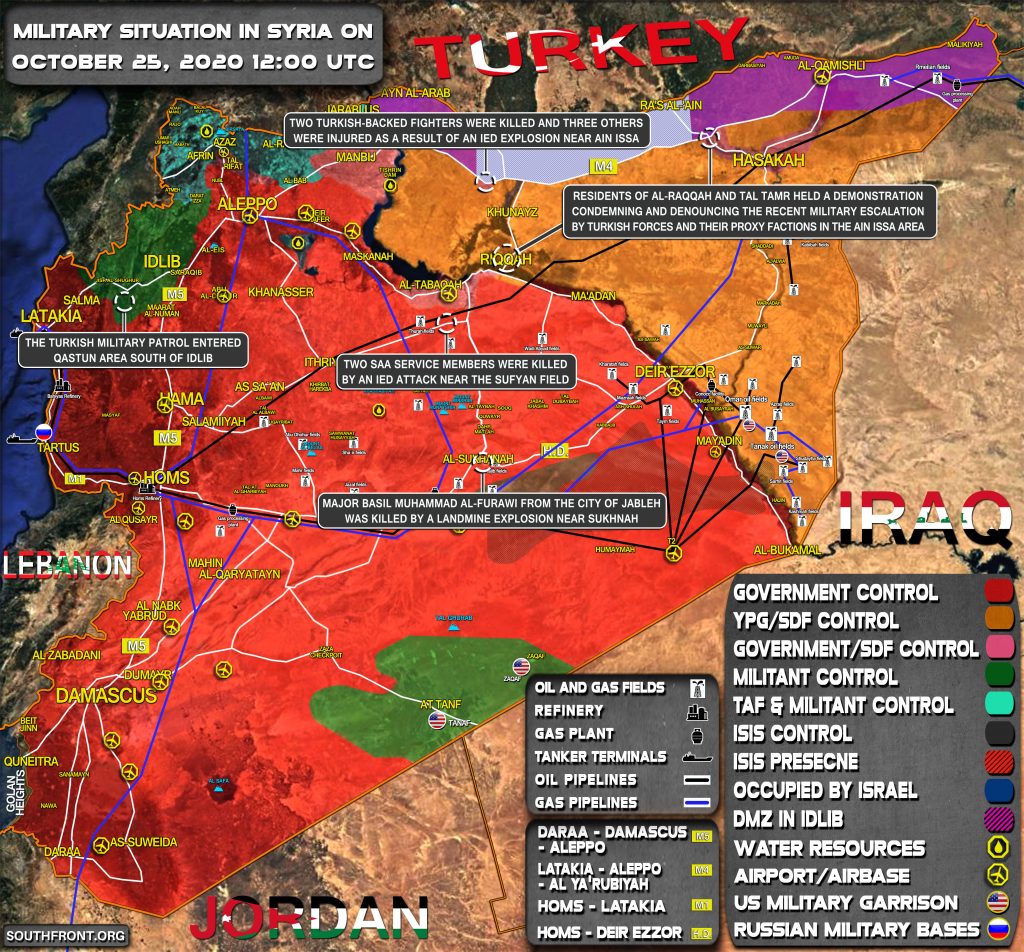 Military Situation In Syria On October 25, 2020 (Map Update)