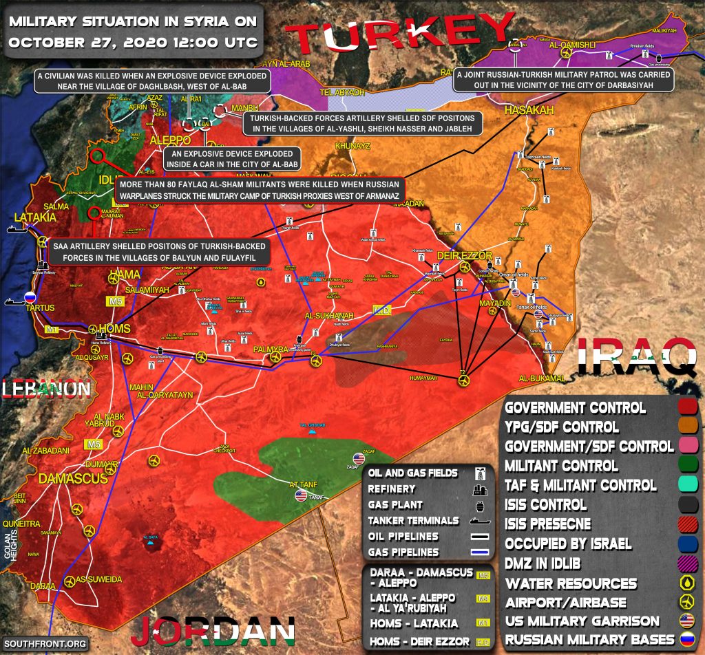 Military Situation In Syria On October 27, 2020 (Map Update)