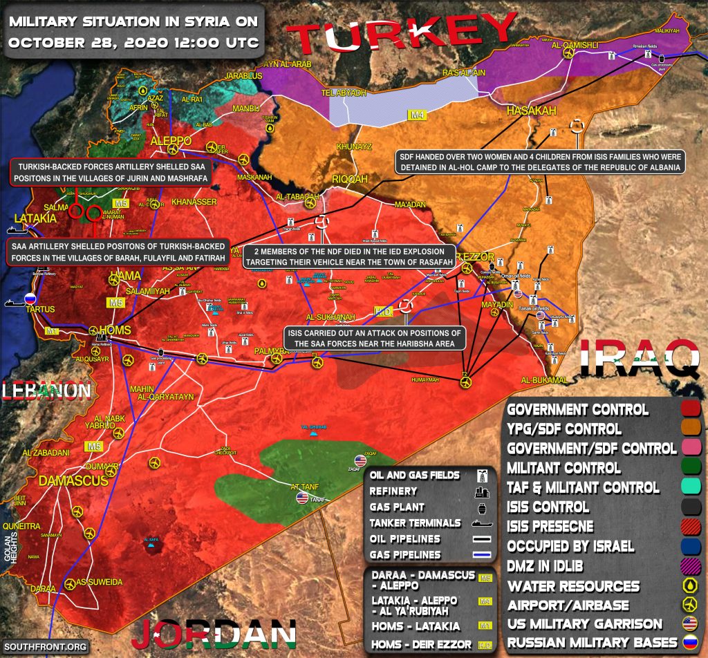 Military Situation In Syria On October 28, 2020 (Map Update)