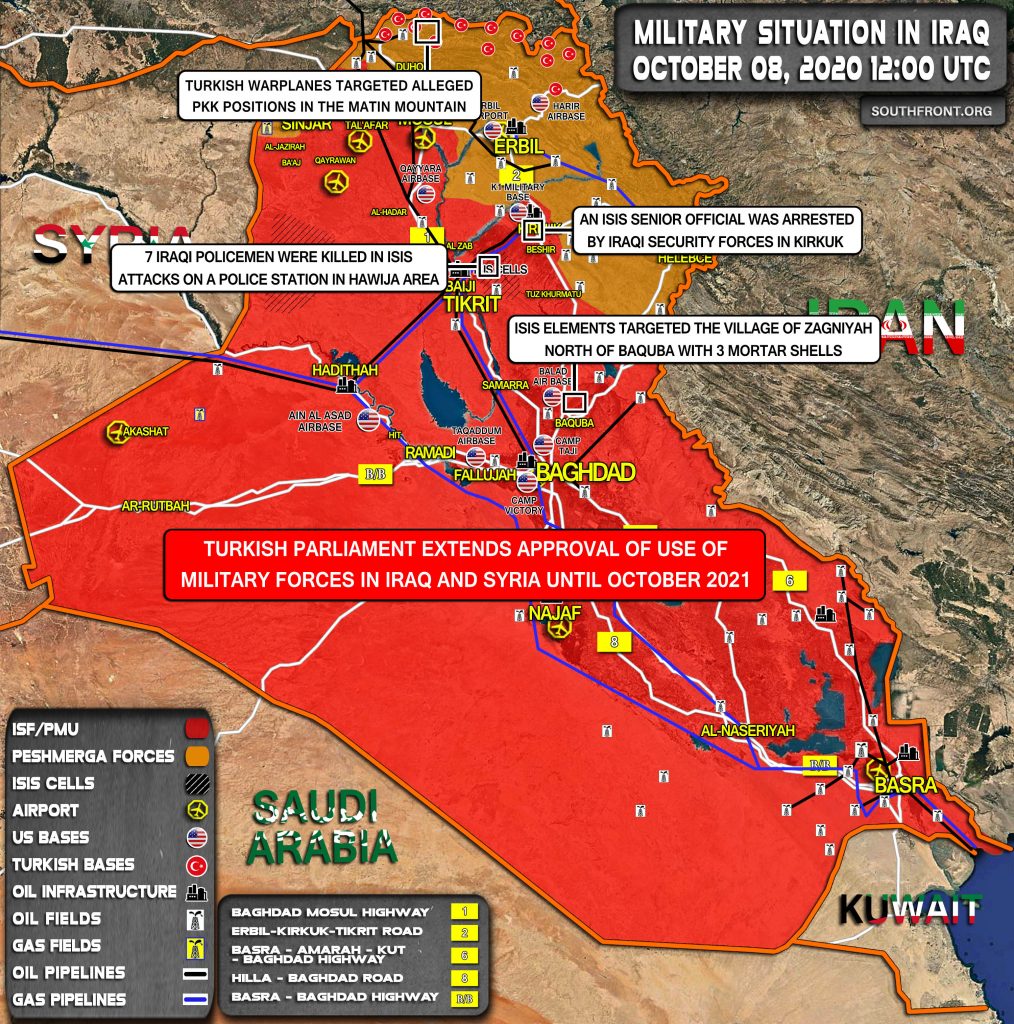 Military Situation In Iraq On October 8, 2020 (Map Update)