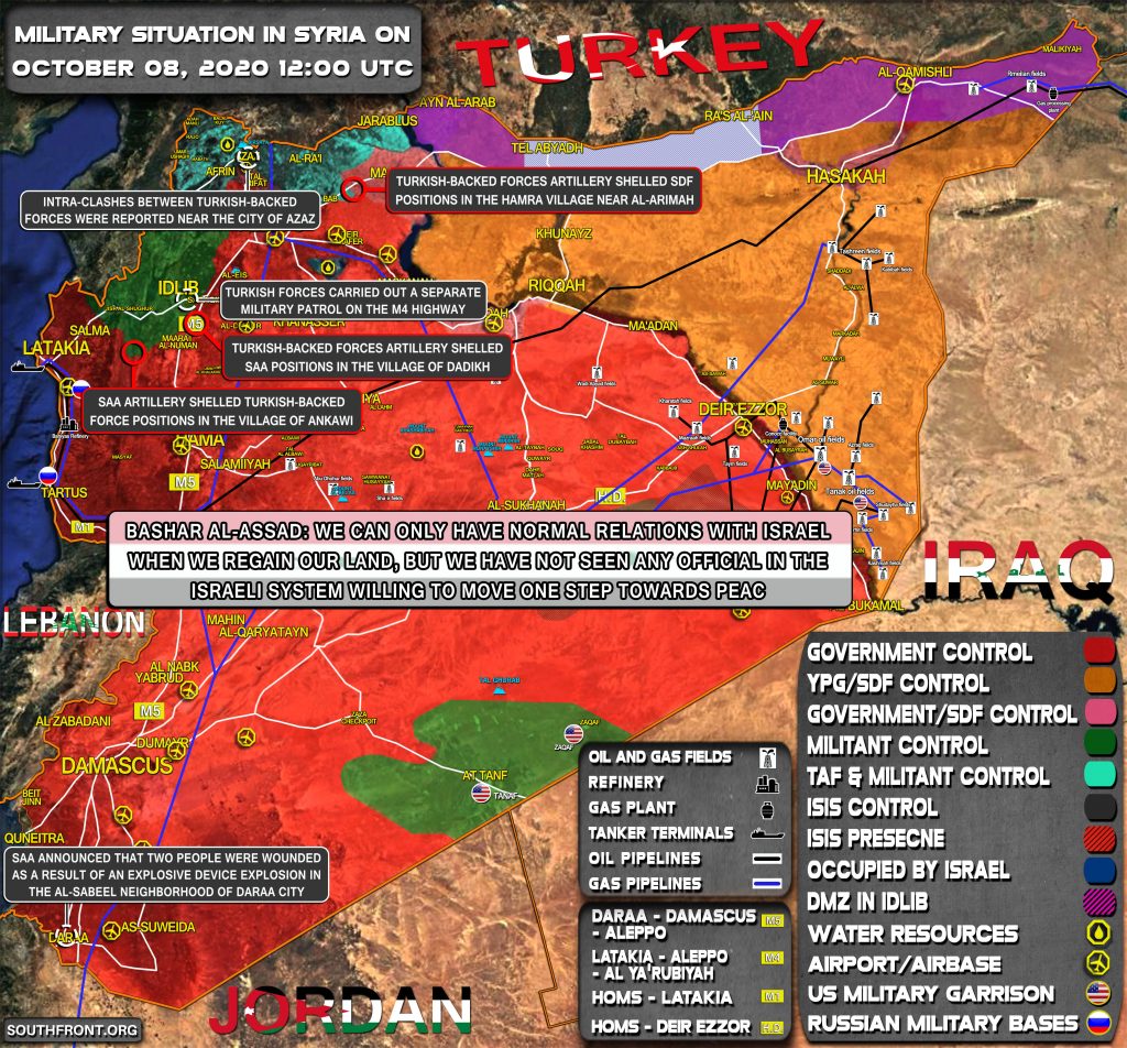 Military Situation In Syria On October 8, 2020 (Map Update)