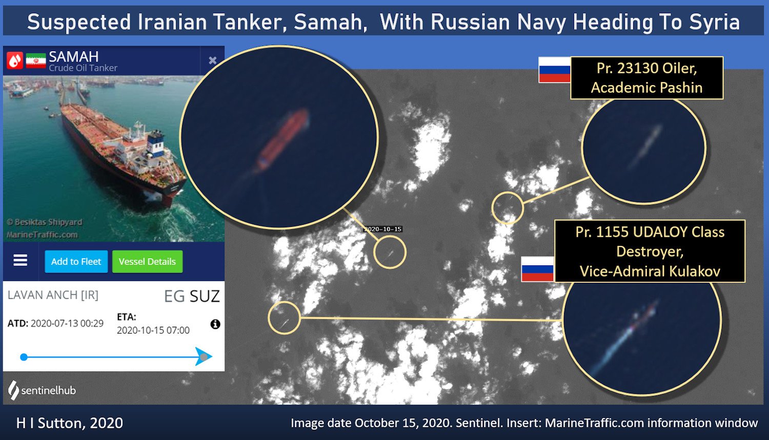 Russian Navy Warships Are Escorting Iranian Tanker En Route To Syria – Report