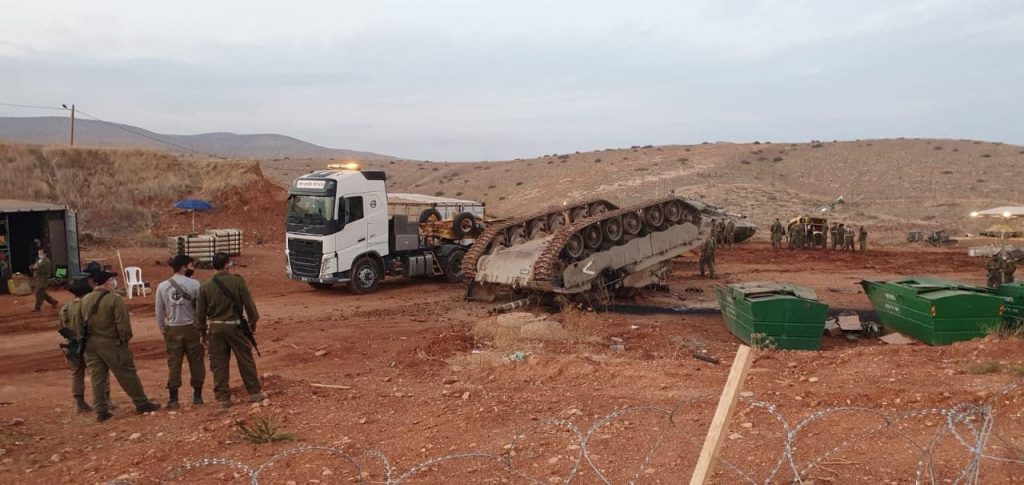 In Videos: Israeli Battle Tank Flipped Over Near Jordanian Border