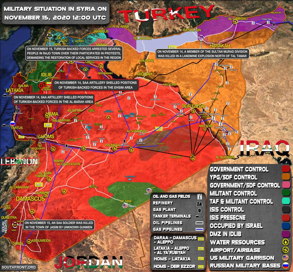 Military Situation In Syria On November 15, 2020 (Map Update)