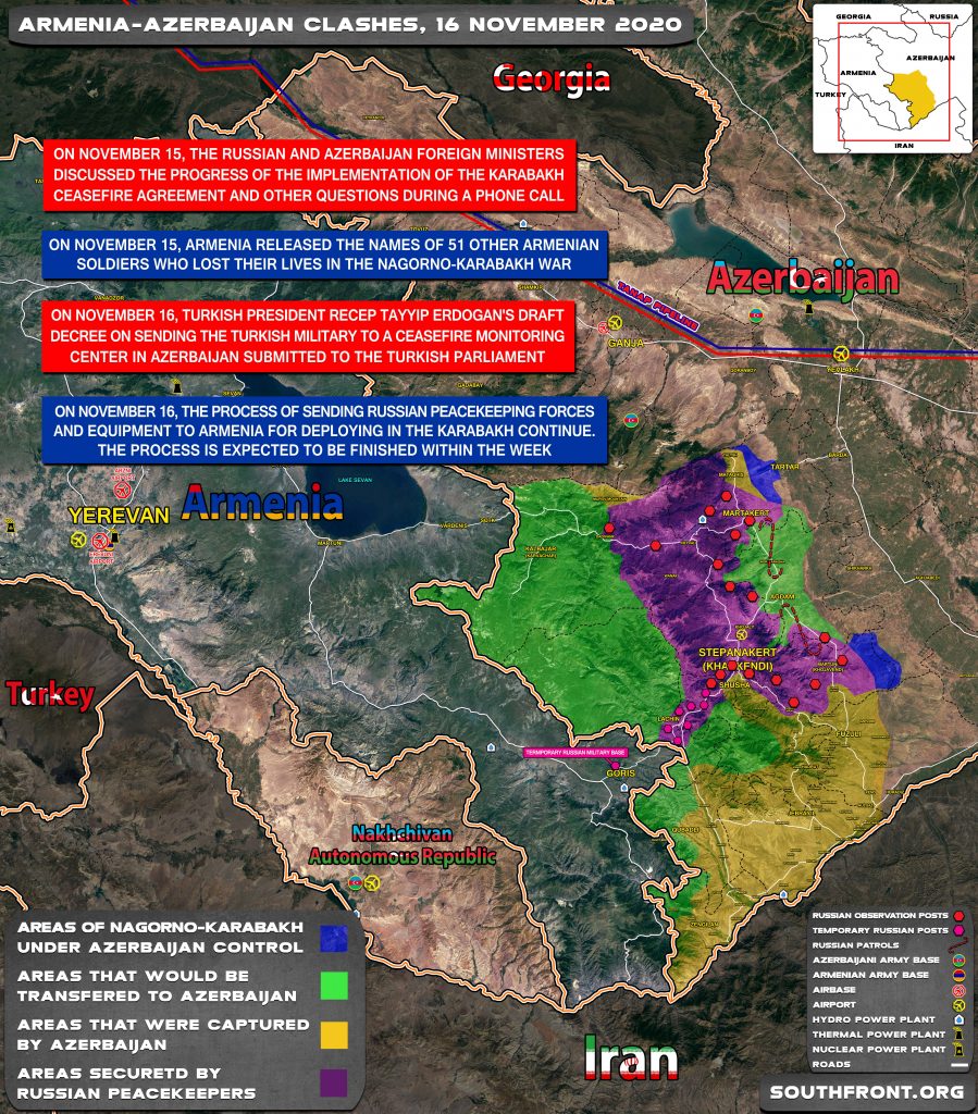 Russians Got Situation Under Control In Nagorno-Karabakh. 25 Posts Deployed. Demining Of Lachin Corridor Started