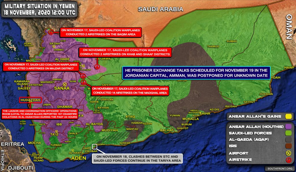 Military Situation In Yemen On November 18, 2020 (Map Update)