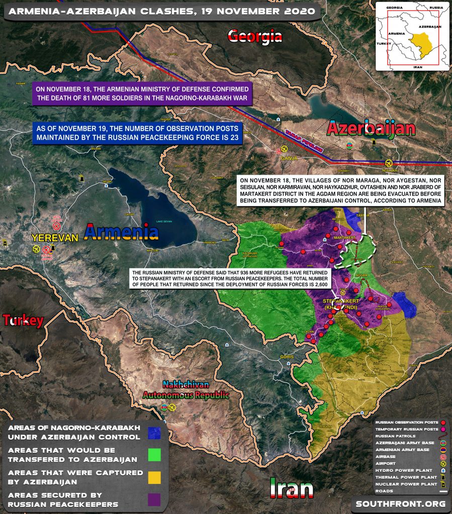 Map Update: Military Situation In Nagorno-Karabakh On November 19, 2020