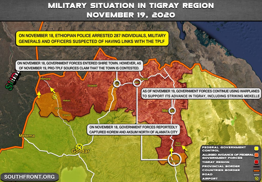 Ethiopian Military Advances On Capital Of Rebel Tigray Province (Map Update)