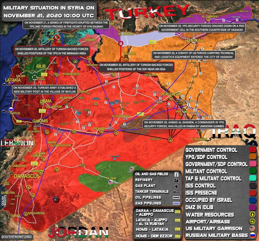 Military Situation In Syria On November 21, 2020 (Map Update)