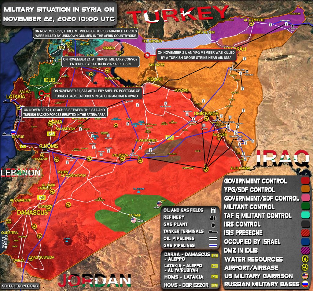 Military Situation In Syria On November 22, 2020 (Map Update)