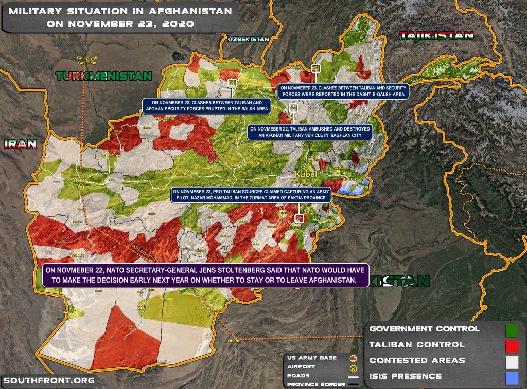 Military Situation In Afghanistan On November 23, 2020 (Map Update)