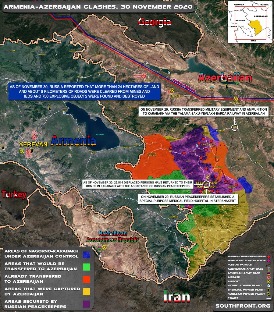 Map Update: Military Situation In Nagorno-Karabakh On November 30, 2020