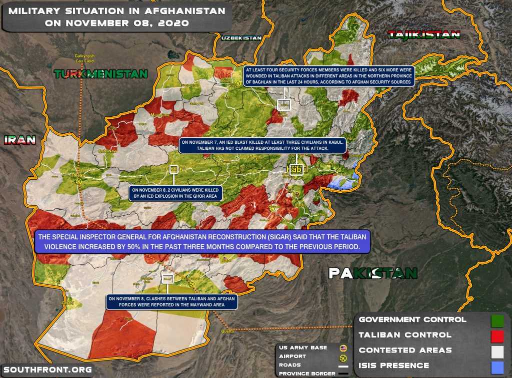 Military Situation In Afghanistan On November 8, 2020 (Map Update)