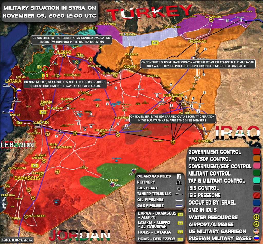 Military Situation In Syria On November 9, 2020 (Map Update)