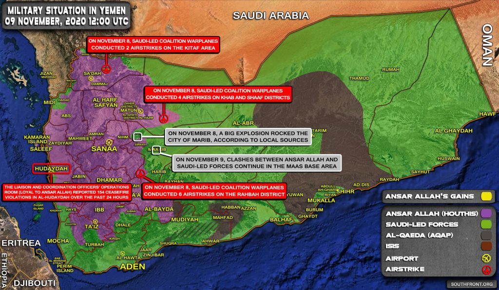 Military Situation In Yemen On November 9, 2020 (Map Update)