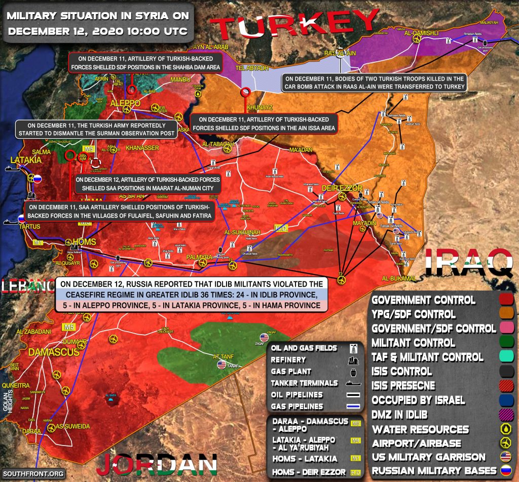 Military Situation In Syria On December 12, 2020 (Map Update)