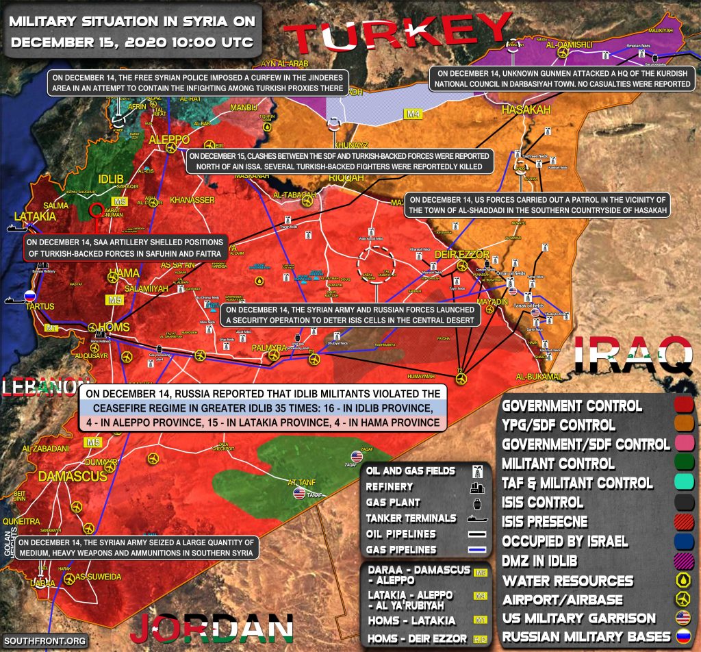 Military Situation In Syria On December 15, 2020 (Map Update)