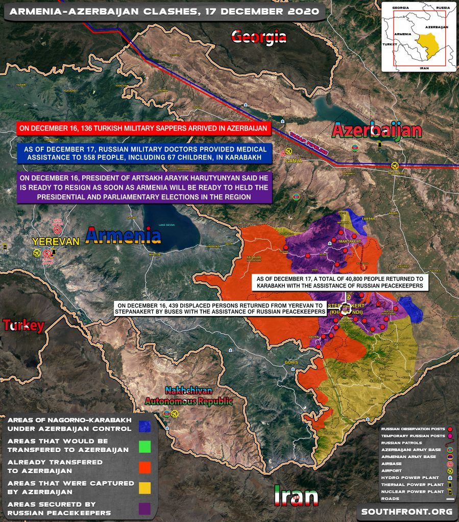 Map Update: Military Situation In Nagorno-Karabakh On December 17, 2020