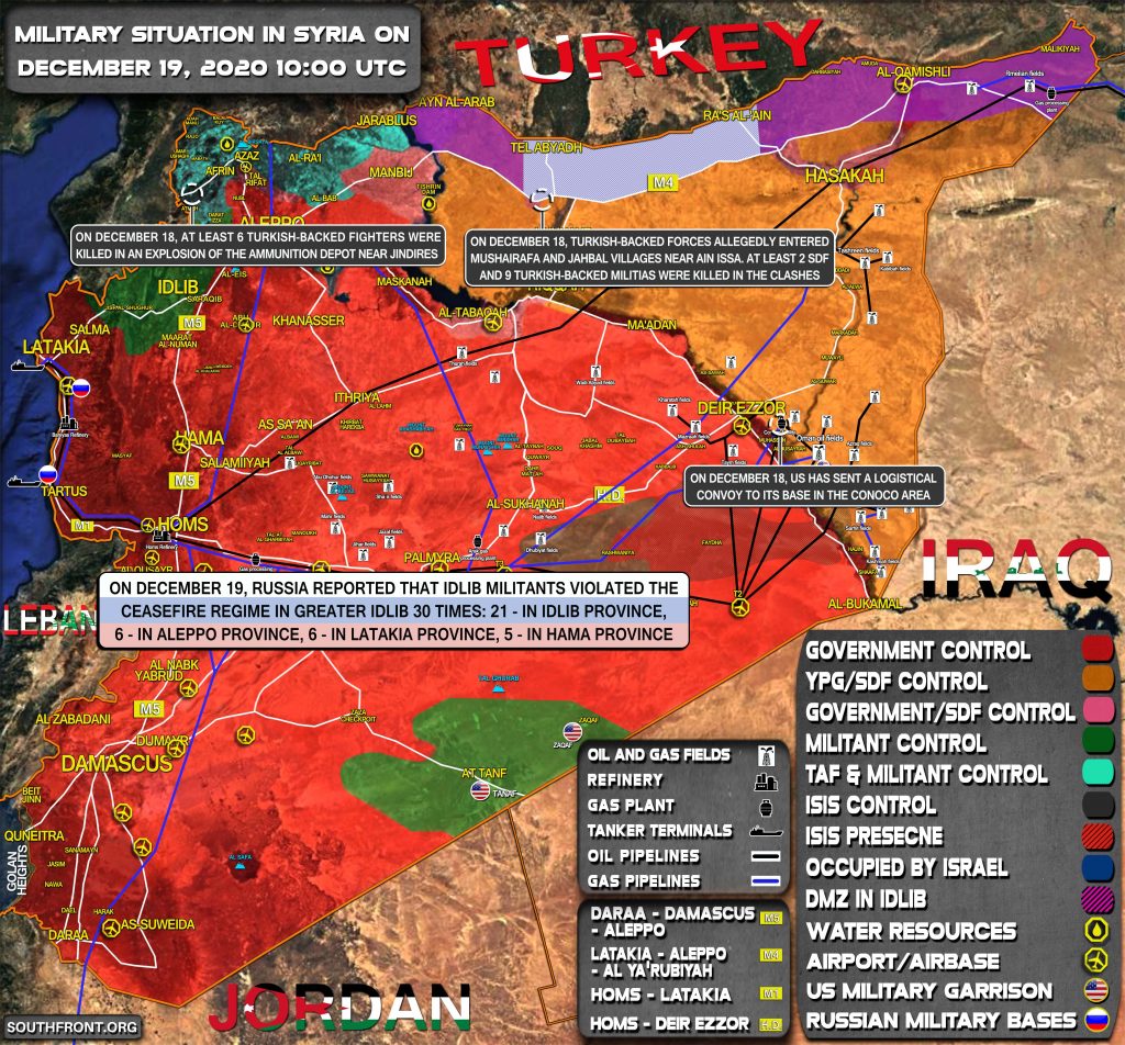 Military Situation In Syria On December 19, 2020 (Map Update)