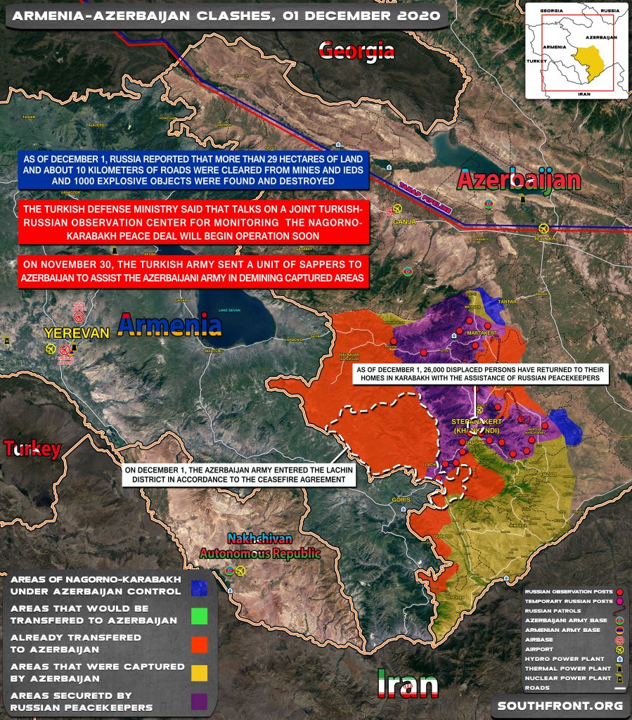 Map Update: Military Situation In Nagorno-Karabakh On December 1, 2020