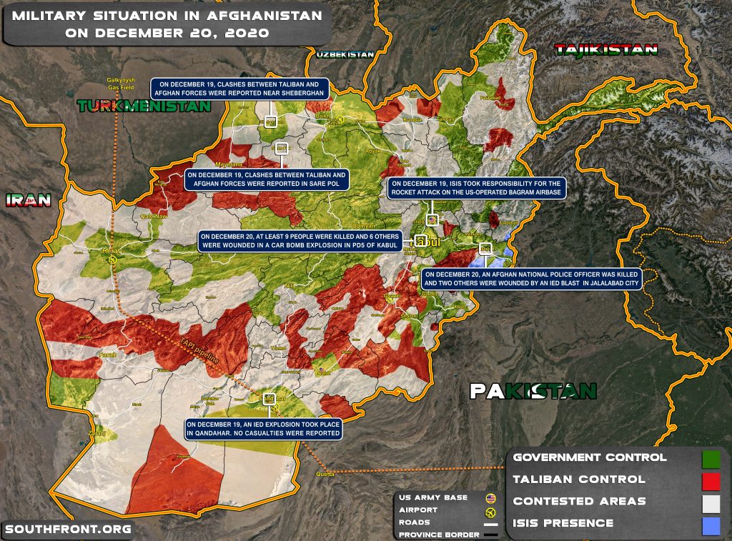 Military Situation In Afghanistan On December 20, 2020 (Map Update)