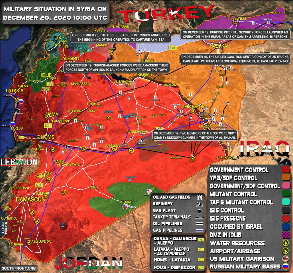 Military Situation In Syria On December 20, 2020 (Map Update)