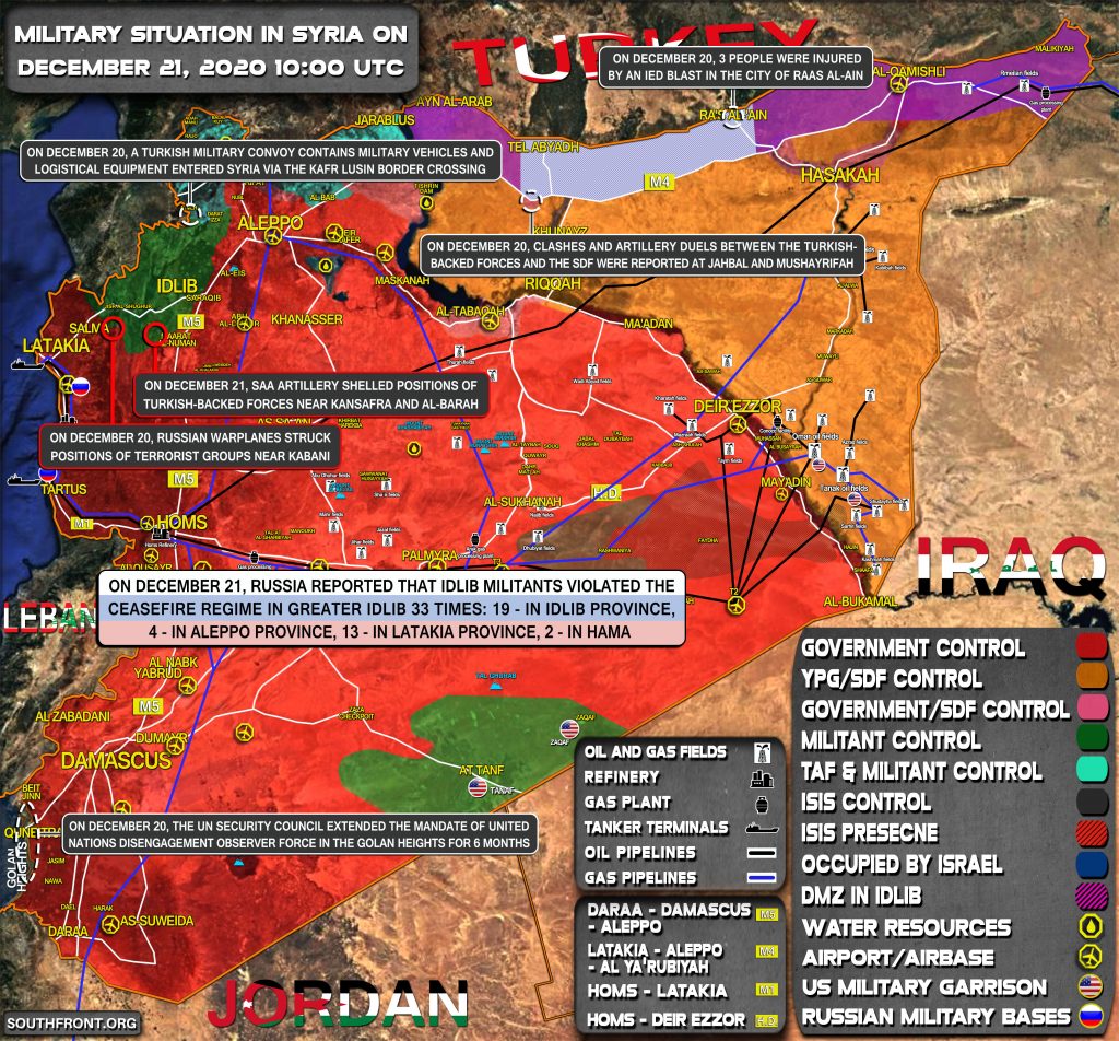 Military Situation In Syria On December 21, 2020 (Map Update)