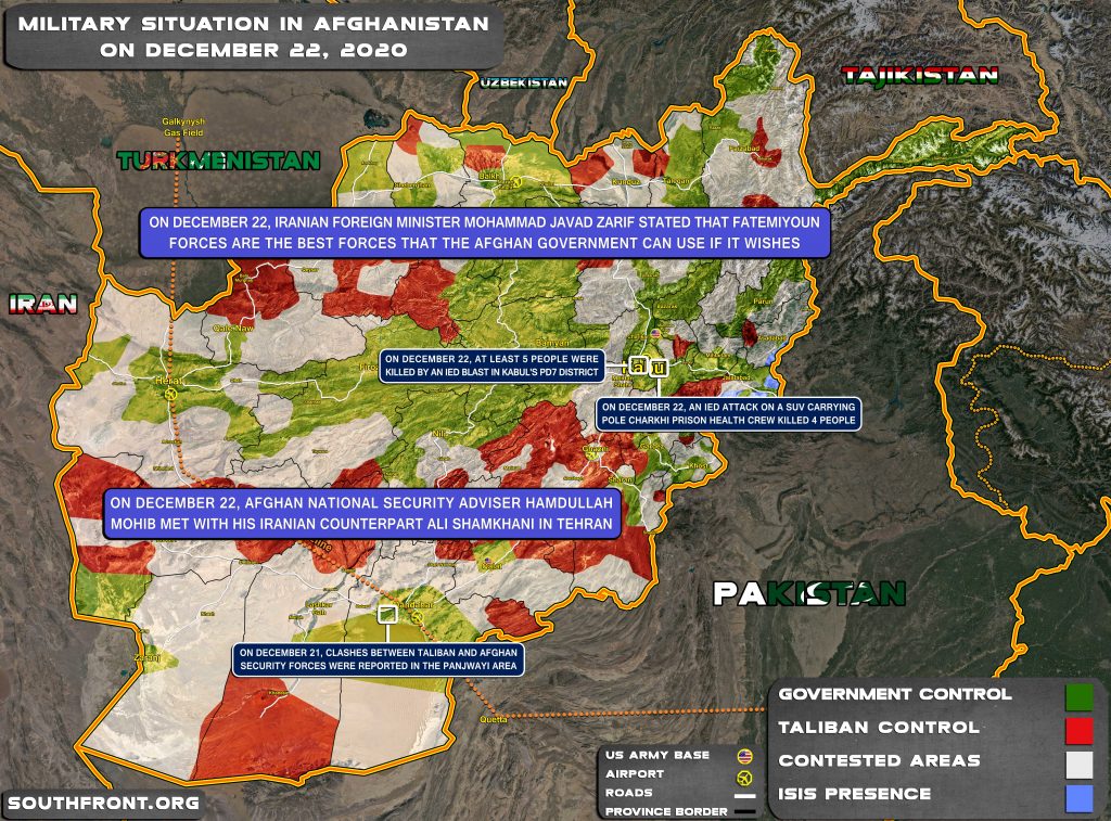 Military Situation In Afghanistan On December 22, 2020 (Map Update)