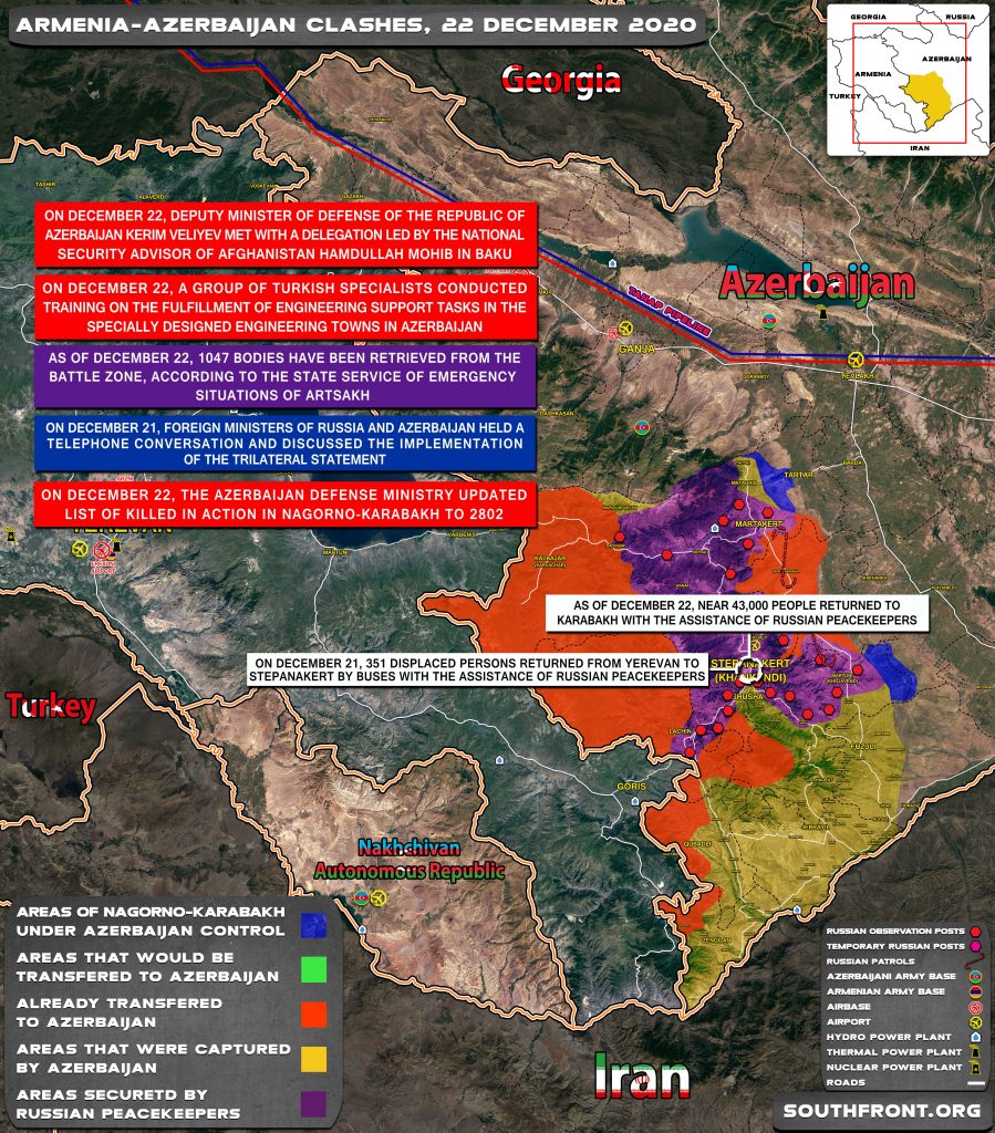 Map Update: Military Situation In Nagorno-Karabakh On December 22, 2020