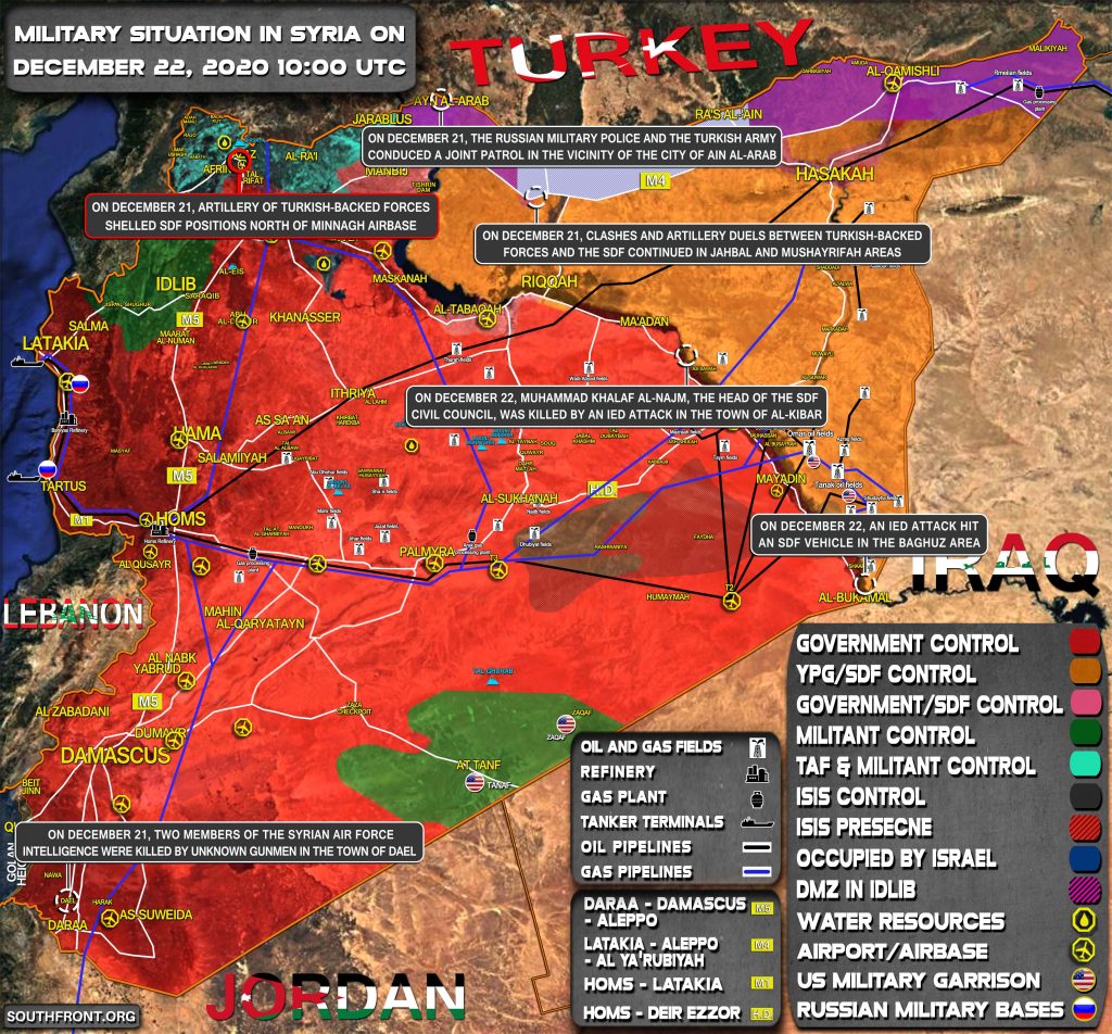 Military Situation In Syria On December 22, 2020 (Map Update)