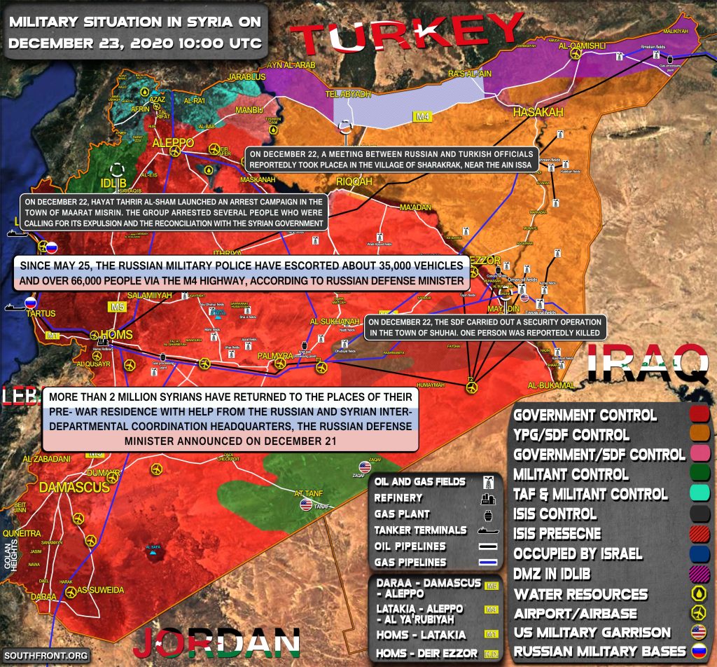 Military Situation In Syria On December 23, 2020 (Map Update)