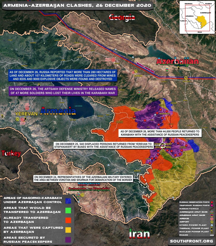 Map Update: Military Situation In Nagorno-Karabakh On December 26, 2020