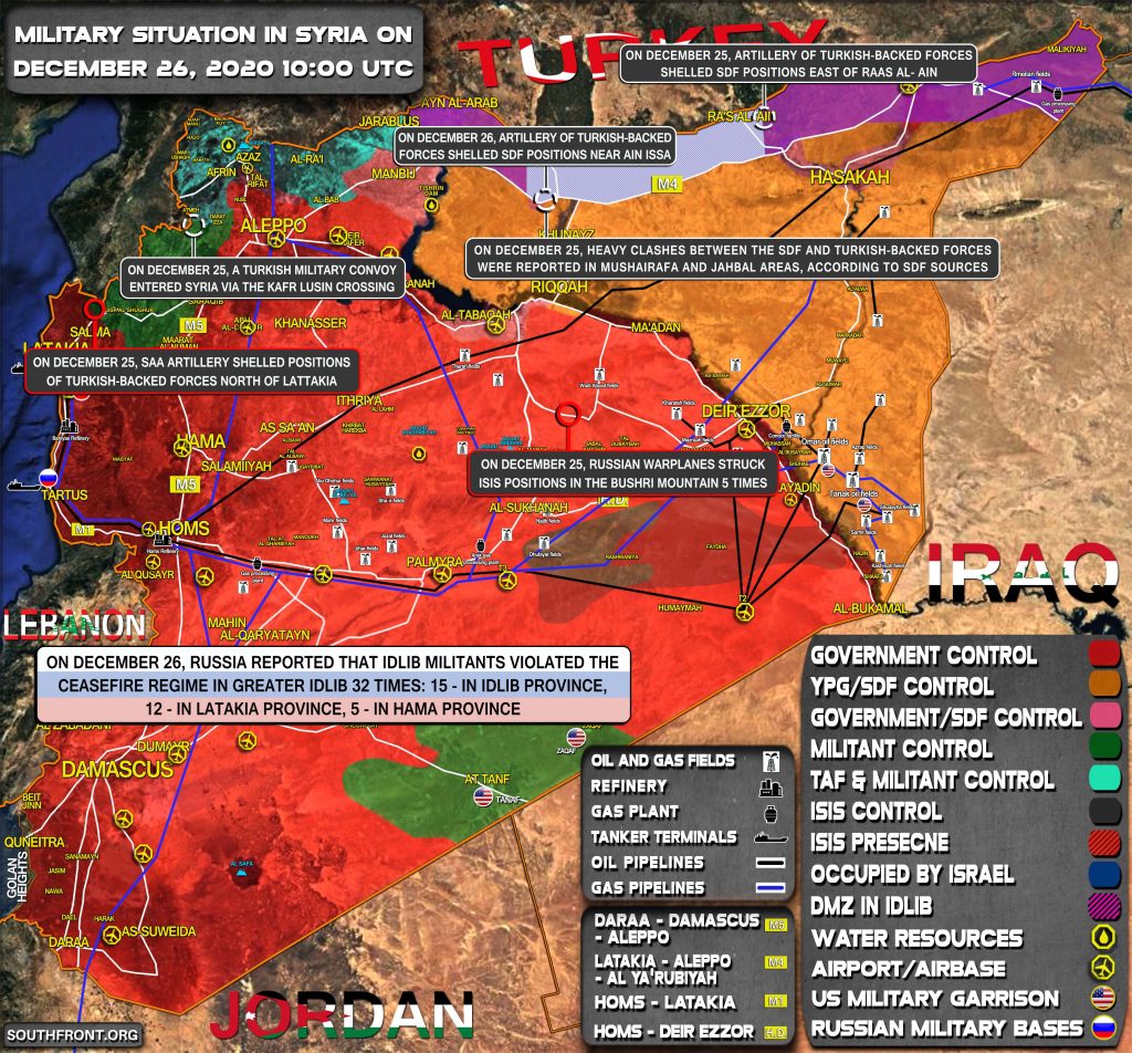 Military Situation In Syria On December 26, 2020 (Map Update)