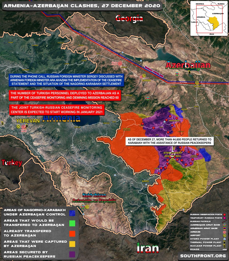 Map Update: Military Situation In Nagorno-Karabakh On December 27, 2020