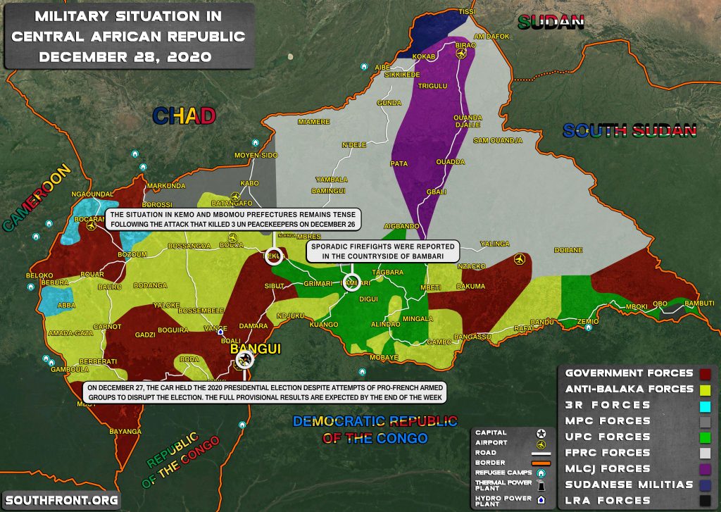 Military Situation In Central African Republic On December 28, 2020 (Map Update)