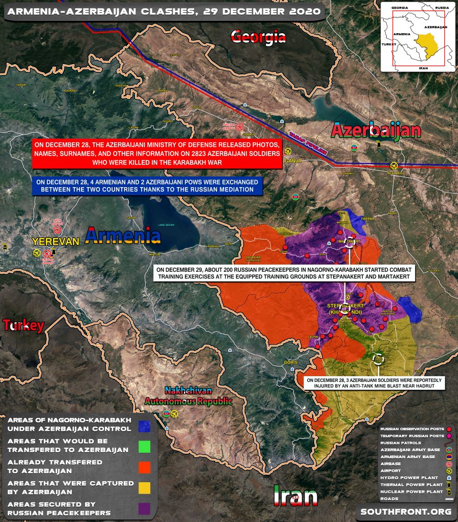 Military Situation In Nagorno-Karabkah On December 29, 2020 (Map Update)