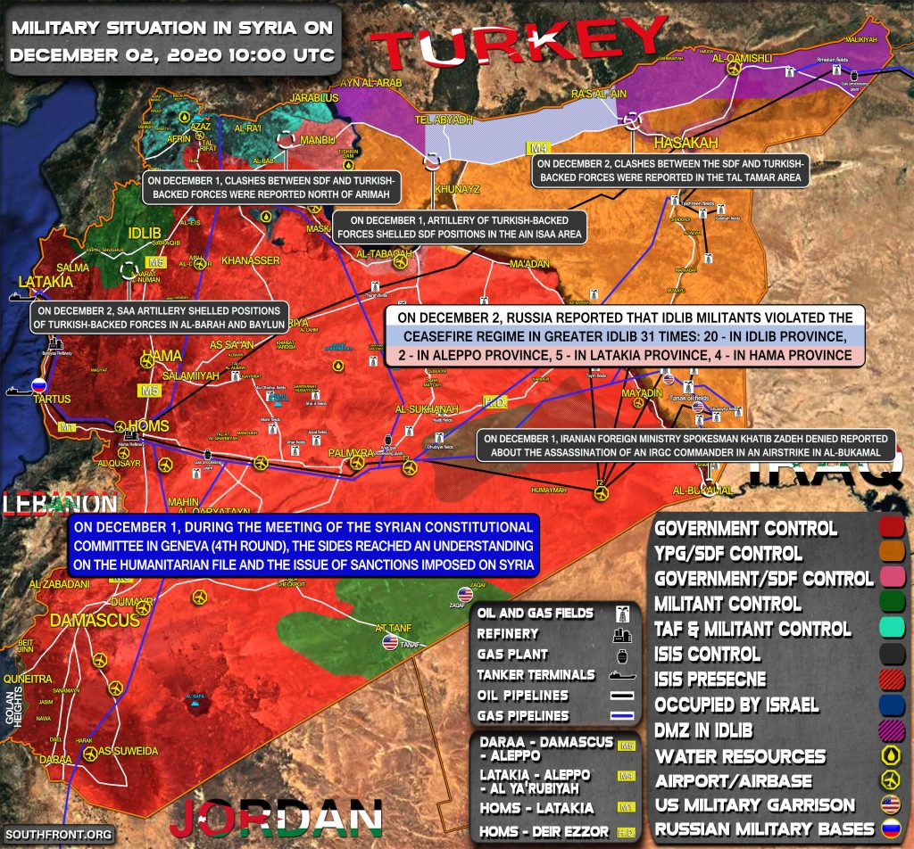 Military Situation In Syria On December 2, 2020 (Map Update)