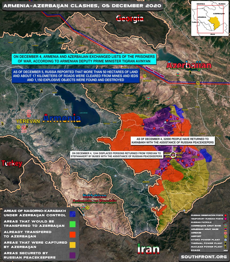 Map Update: Military Situation In Nagorno-Karabakh On December 5, 2020