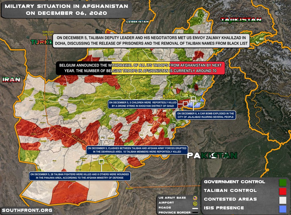 Military Situation In Afghanistan On December 6, 2020 (Map Update)